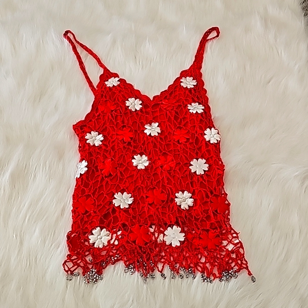 Crocheted flower top